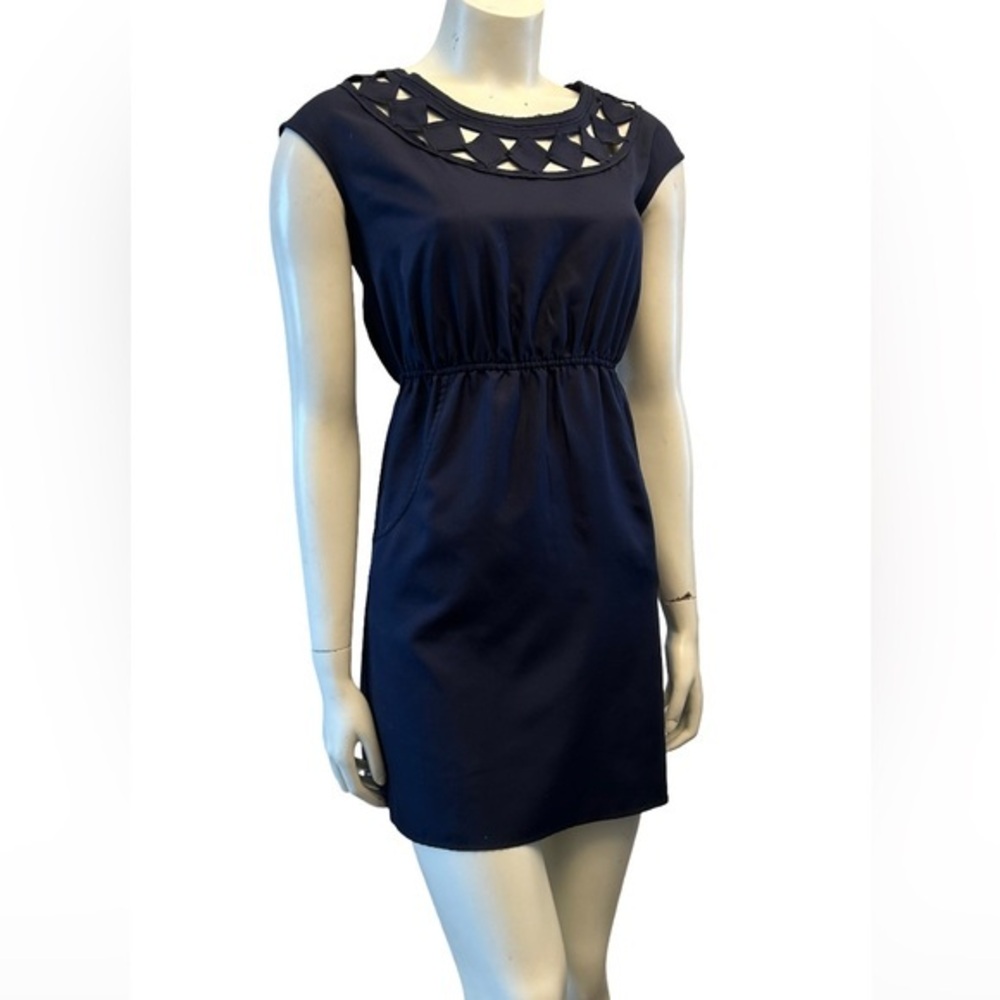 Banana Republic Midnight Navy Blue Cutout Mini Dress With Pockets